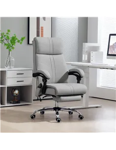 Vinsetto Faux Leather Massage Office Chair - Light Grey 2