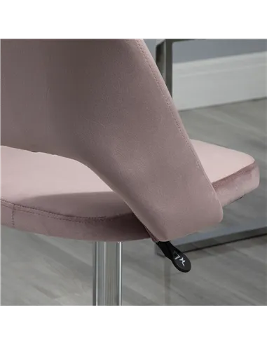 Vinsetto Armless Velvet-Feel Office Chair - Pink