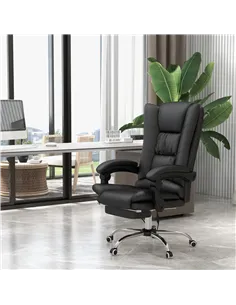 Vinsetto High Back Vibration Massage Office Chair, Heated Reclining PU Leather Computer Chair with 135° Reclining Back and Footr 2