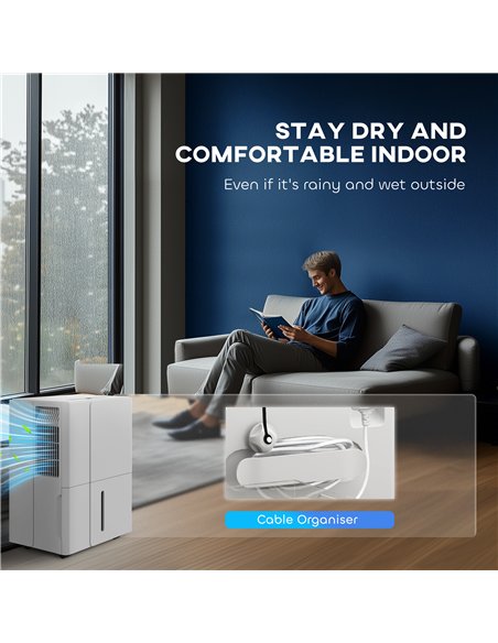 HOMCOM 30L Clothes Dryer Dehumidifier - White