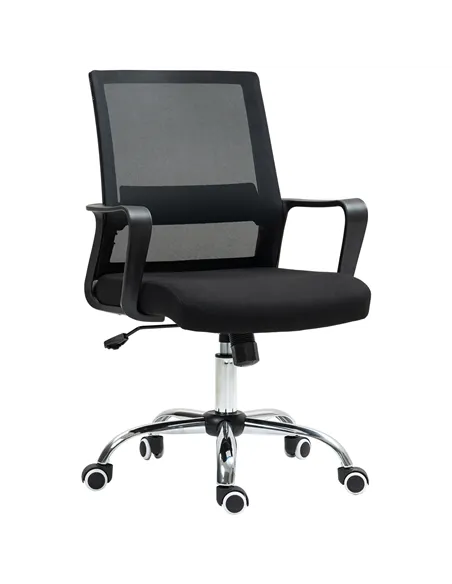 Vinsetto Mesh Back Office Chair, with Wheels - Black