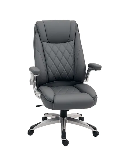 Vinsetto Faux Leather Executive Swivel Office Chair - Dark Grey