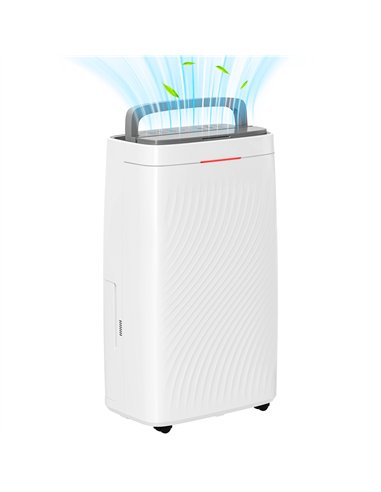 HOMCOM 16L Multi-Mode Dehumidifier, with Wheels - White