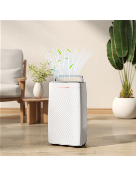 HOMCOM 16L Multi-Mode Dehumidifier, with Wheels - White