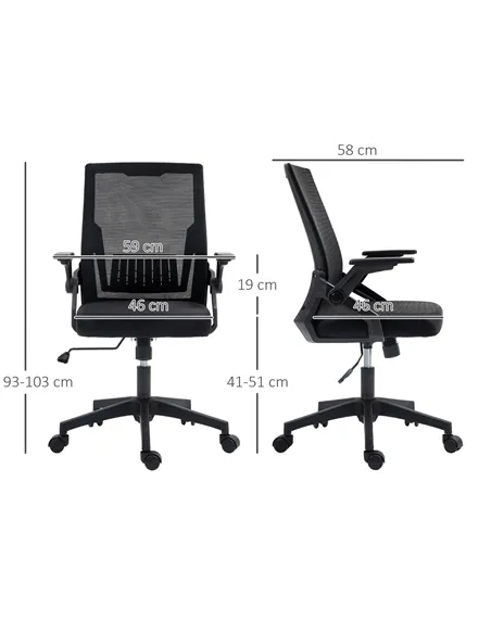 Vinsetto Office Chair, with Lumbar Support - Black