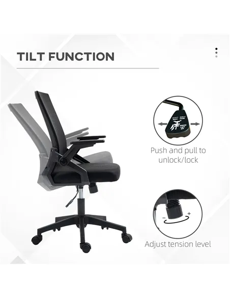 Vinsetto Office Chair, with Lumbar Support - Black
