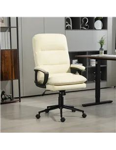 Vinsetto Office Chair, PU Leather Computer Desk Chair Office Chair with Adjustable Height and Swivel Rolling Wheels for Work Stu 2