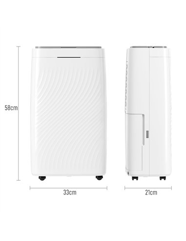 HOMCOM 16L Multi-Mode Dehumidifier, with Wheels - White