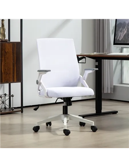 Vinsetto Office Chair, with Lumbar Support - White