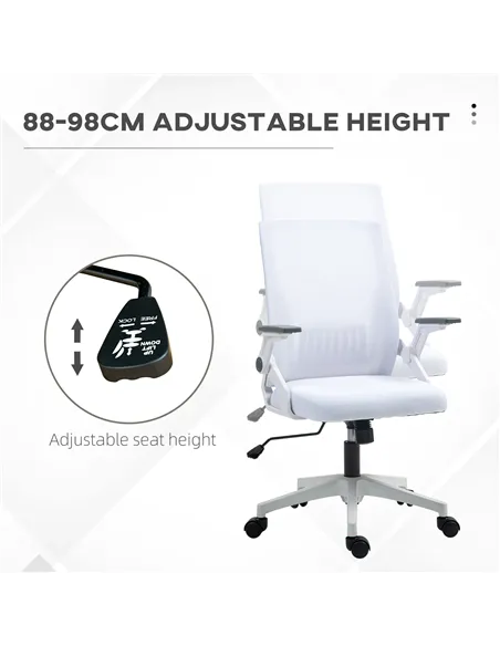 Vinsetto Office Chair, with Lumbar Support - White