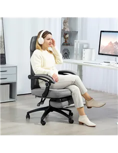 Vinsetto Office Chair with Footrest, High Back Swivel Desk Chair with Adjustable Height and Headrest for Home Office, Dark Grey 2