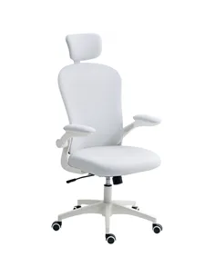 Vinsetto Multi-Adjustable Office Chair, with Lumbar Support, Headrest and Mesh Back - White