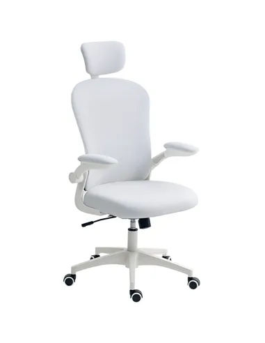 Vinsetto Multi-Adjustable Office Chair, with Lumbar Support, Headrest and Mesh Back - White