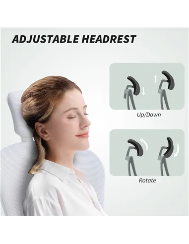 Vinsetto Multi-Adjustable Office Chair, with Lumbar Support, Headrest and Mesh Back - White