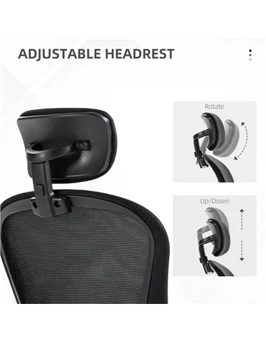 Vinsetto Multi-Adjustable Office Chair, with Lumbar Support, Headrest and Mesh Back - Black