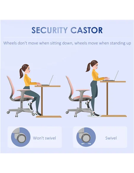 Vinsetto 44-56cm Mesh Back Office Chair - Pink