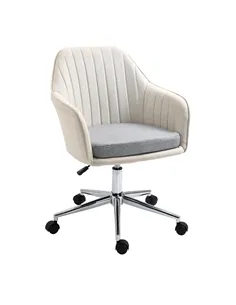 Vinsetto Home Office Chair Comfortable Computer Desk Chair Swivel Task Chair with Golden Base, Vanity Chair for Teens Adults Bed
