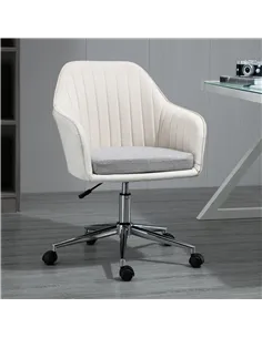 Vinsetto Home Office Chair Comfortable Computer Desk Chair Swivel Task Chair with Golden Base, Vanity Chair for Teens Adults Bed 2