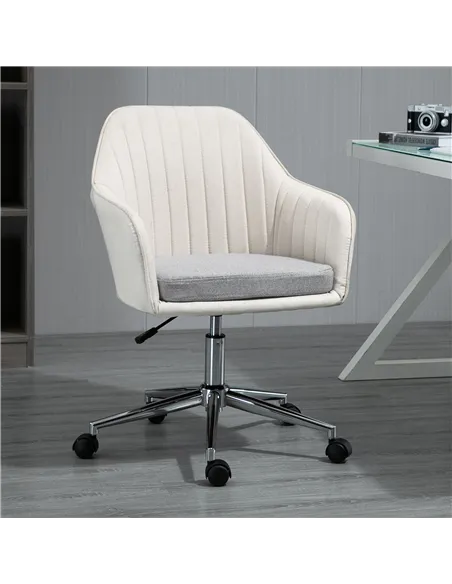 Vinsetto Home Office Chair Comfortable Computer Desk Chair Swivel Task Chair with Golden Base, Vanity Chair for Teens Adults Bed