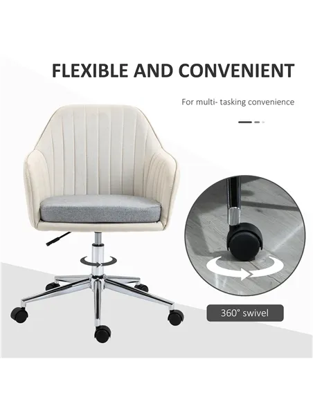 Vinsetto Home Office Chair Comfortable Computer Desk Chair Swivel Task Chair with Golden Base, Vanity Chair for Teens Adults Bed