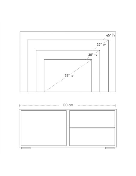 HOMCOM High Gloss TV Stand Storage Cabinet with 2 Shelves for Living Room Home Furniture White