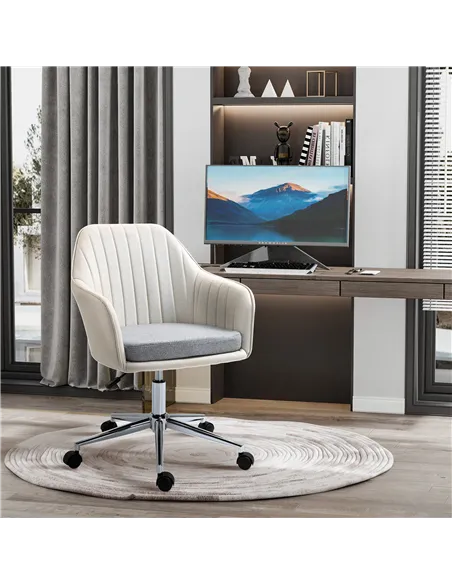 Vinsetto Home Office Chair Comfortable Computer Desk Chair Swivel Task Chair with Golden Base, Vanity Chair for Teens Adults Bed