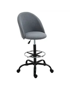 Vinsetto Ergonomic Drafting chair Adjustable Height w/ 5 Wheels Padded Seat Footrest 360° Swivel Freely Comfortable Versatile Us