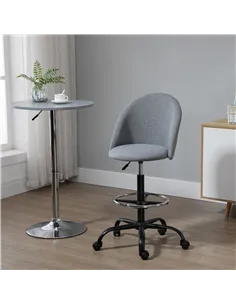 Vinsetto Ergonomic Drafting chair Adjustable Height w/ 5 Wheels Padded Seat Footrest 360° Swivel Freely Comfortable Versatile Us 2