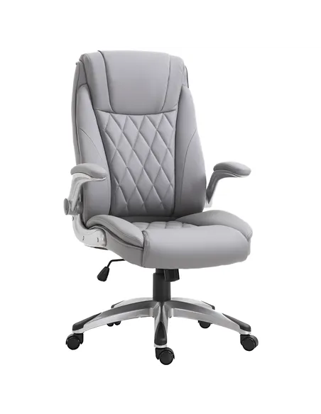 Vinsetto Faux Leather Executive Swivel Office Chair - Grey