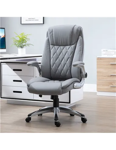 Vinsetto Faux Leather Executive Swivel Office Chair - Grey
