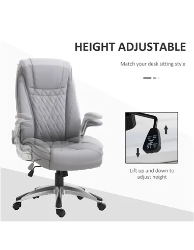 Vinsetto Faux Leather Executive Swivel Office Chair - Grey