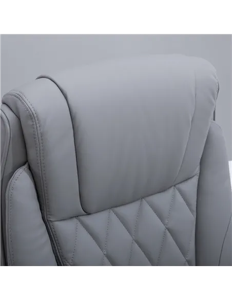 Vinsetto Faux Leather Executive Swivel Office Chair - Grey