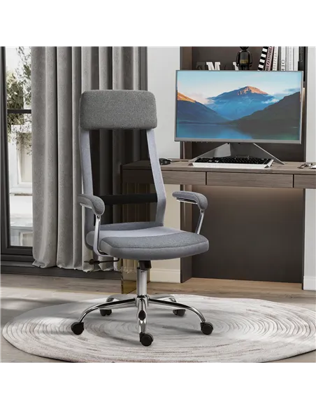Vinsetto Office Chair, Ergonomic Desk Chair, High Back Computer Chair with Adjustable Height, Swivel Rolling Wheels, Mesh Back a