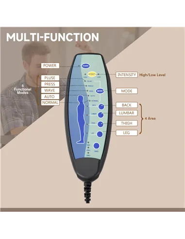 Vinsetto Office Chair with 6-Point Maaage, PU Desk Chair with Padded Seat and Armrest, Computer Chair with Tilt Function for Hom