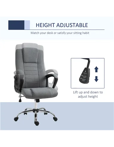 Vinsetto Linen-Look Swivel Office Chair - Dark Grey