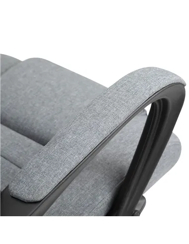 Vinsetto Linen-Look Swivel Office Chair - Dark Grey