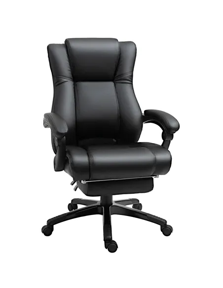 Vinsetto Executive Office Chair for Home, PU Leather Computer Chair, Swivel Desk Chair with Footrest, Wheels, Adjustable Height,