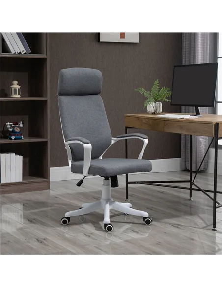 Vinsetto Office Chair, Ergonomic Desk Chair, High Back Study Chair with Headrest and Lumbar Back Support, Adjustable Height for 