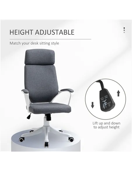 Vinsetto Office Chair, Ergonomic Desk Chair, High Back Study Chair with Headrest and Lumbar Back Support, Adjustable Height for 