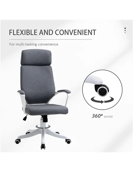 Vinsetto Office Chair, Ergonomic Desk Chair, High Back Study Chair with Headrest and Lumbar Back Support, Adjustable Height for 