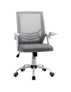 Vinsetto Mesh Office Chair with Flip-up Armrest, Swivel Computer Chair with Lumbar Support, Adjustable Height, Tilt Function for