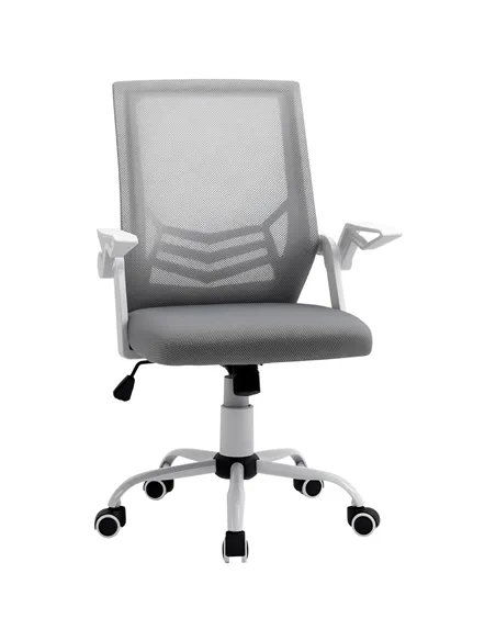 Vinsetto Mesh Office Chair with Flip-up Armrest, Swivel Computer Chair with Lumbar Support, Adjustable Height, Tilt Function for