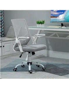 Vinsetto Mesh Office Chair with Flip-up Armrest, Swivel Computer Chair with Lumbar Support, Adjustable Height, Tilt Function for 2