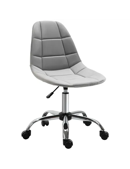 Vinsetto Ergonomic Office Chair with Adjustable Height and Wheels Velvet Executive Chair Armless for Home Study Bedroom Grey