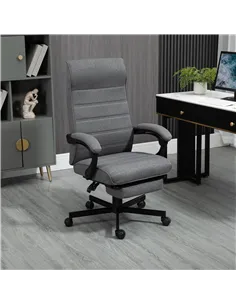 Vinsetto Office Chair, Computer Desk Chair, Fabric Swivel Chair with Adjustable Height and Rolling Wheels for Home Office Work S 2