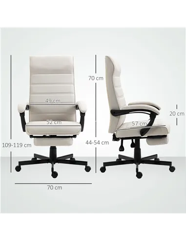 Vinsetto Office Chair, Computer Desk Chair, Fabric Swivel Chair with Adjustable Height and Rolling Wheels for Home Office Work S