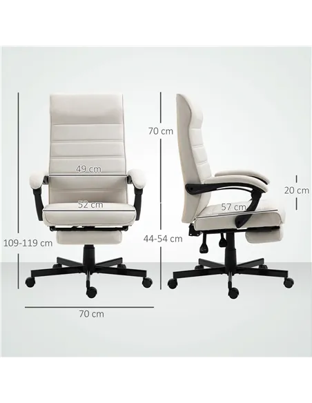 Vinsetto Office Chair, Computer Desk Chair, Fabric Swivel Chair with Adjustable Height and Rolling Wheels for Home Office Work S