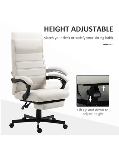 Vinsetto Office Chair, Computer Desk Chair, Fabric Swivel Chair with Adjustable Height and Rolling Wheels for Home Office Work S