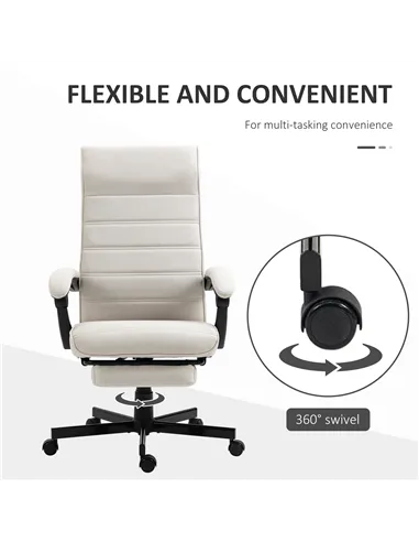 Vinsetto Office Chair, Computer Desk Chair, Fabric Swivel Chair with Adjustable Height and Rolling Wheels for Home Office Work S