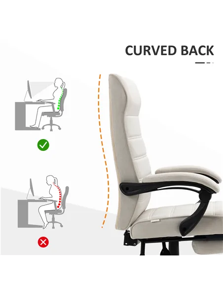 Vinsetto Office Chair, Computer Desk Chair, Fabric Swivel Chair with Adjustable Height and Rolling Wheels for Home Office Work S